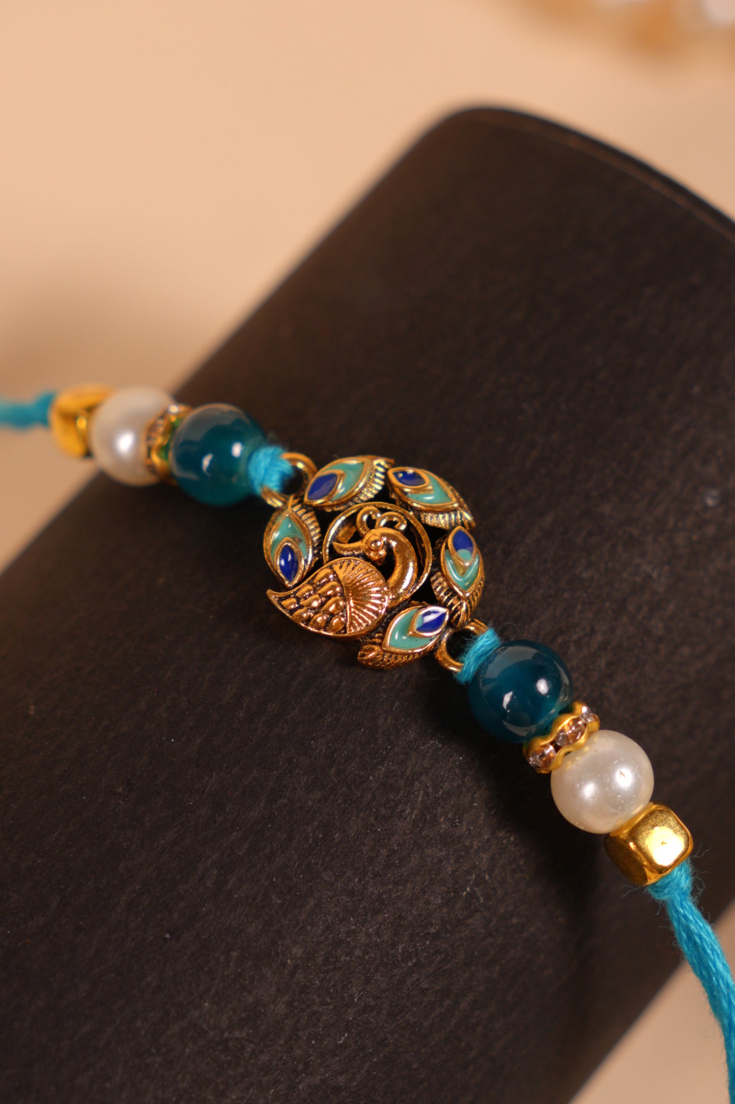 Turquoise Peacock Bhai Rakhi