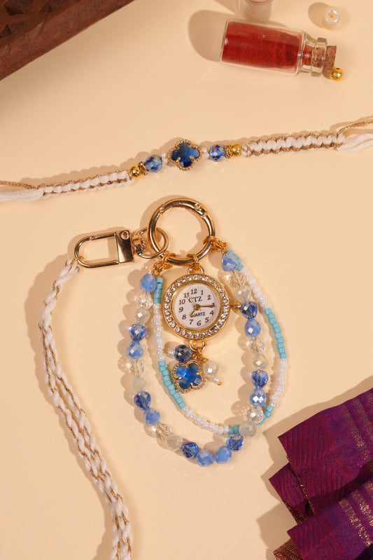 Azure Multi-Wear Bhai Bhabhi Rakhi Set