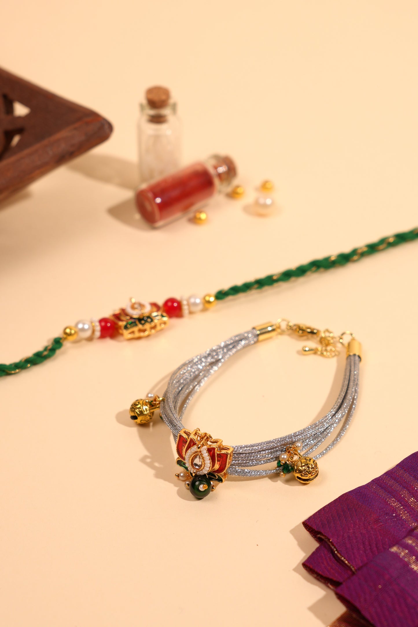 Kamal Kundan Bhai Bhabhi Rakhi Set