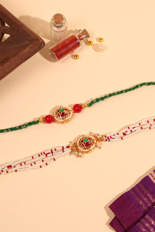Shagun Pearl Bhaiya Bhabhi Rakhi Set