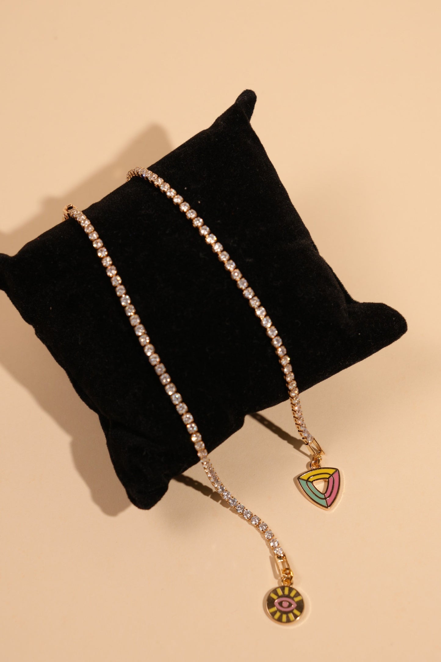Charm Drop Tennis Bracelet Bhabhi Rakhi