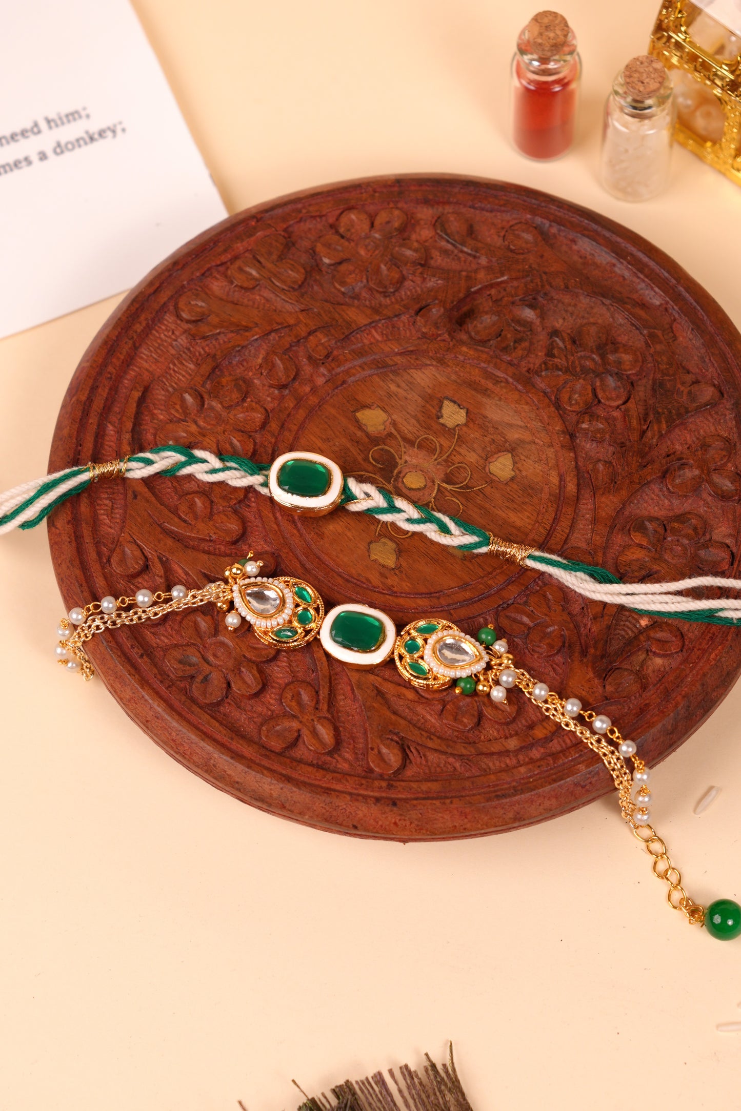 Emerald Grace Bhaiya Bhabhi Rakhi Set
