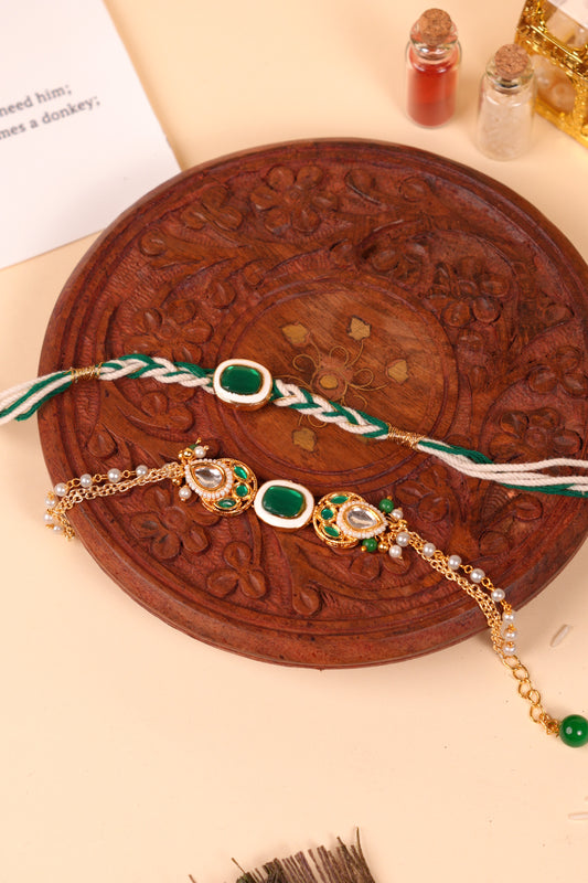 Emerald Grace Bhaiya Bhabhi Rakhi Set