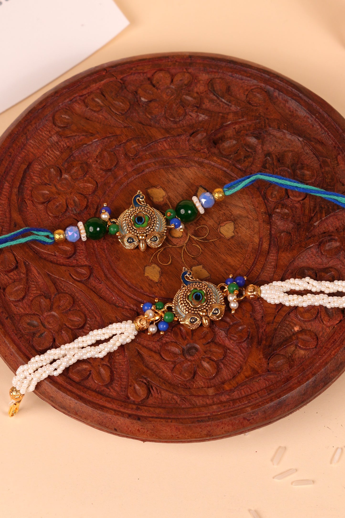 Mor Mukut Bhaiya Bhabhi Rakhi Set