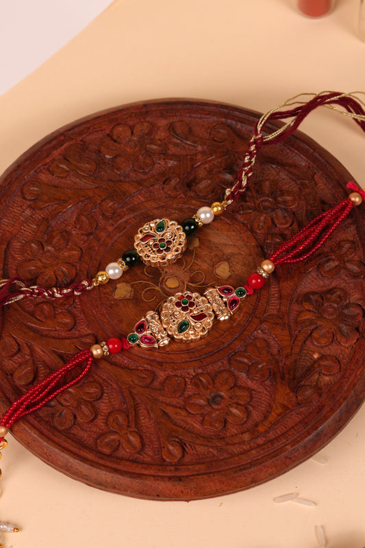 Phoolkari Bhaiya Bhabhi Rakhi Set