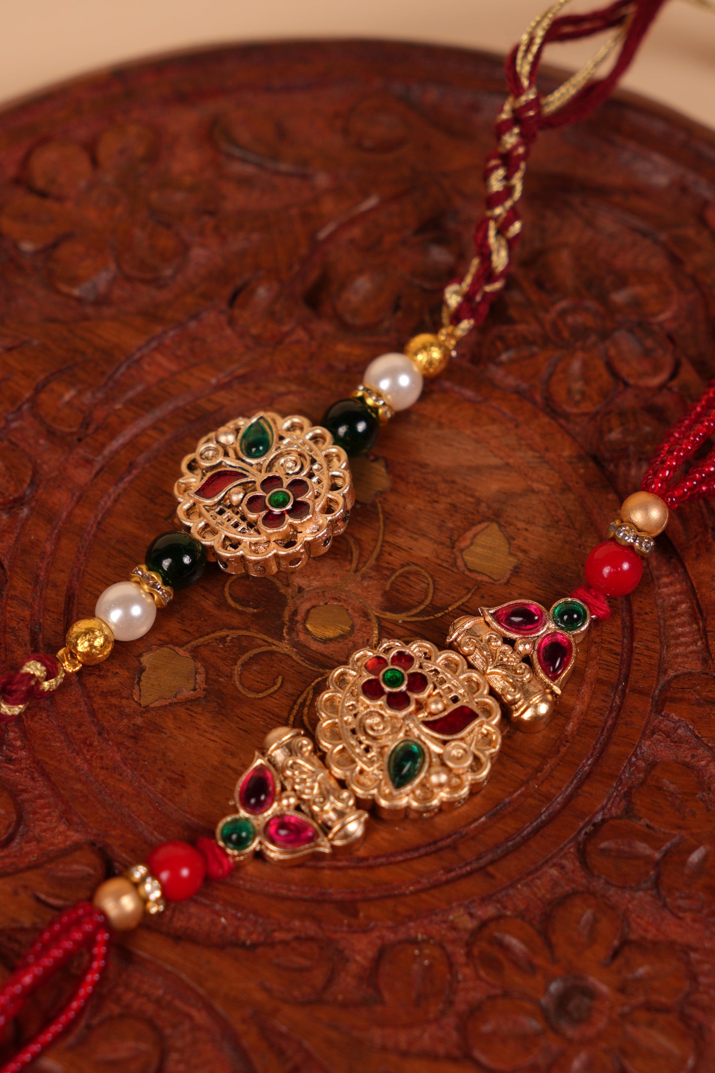 Phoolkari Bhaiya Bhabhi Rakhi Set