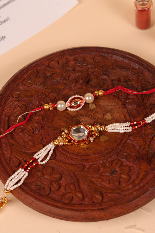 Mirror Crest Bhaiya Bhabhi Rakhi Set