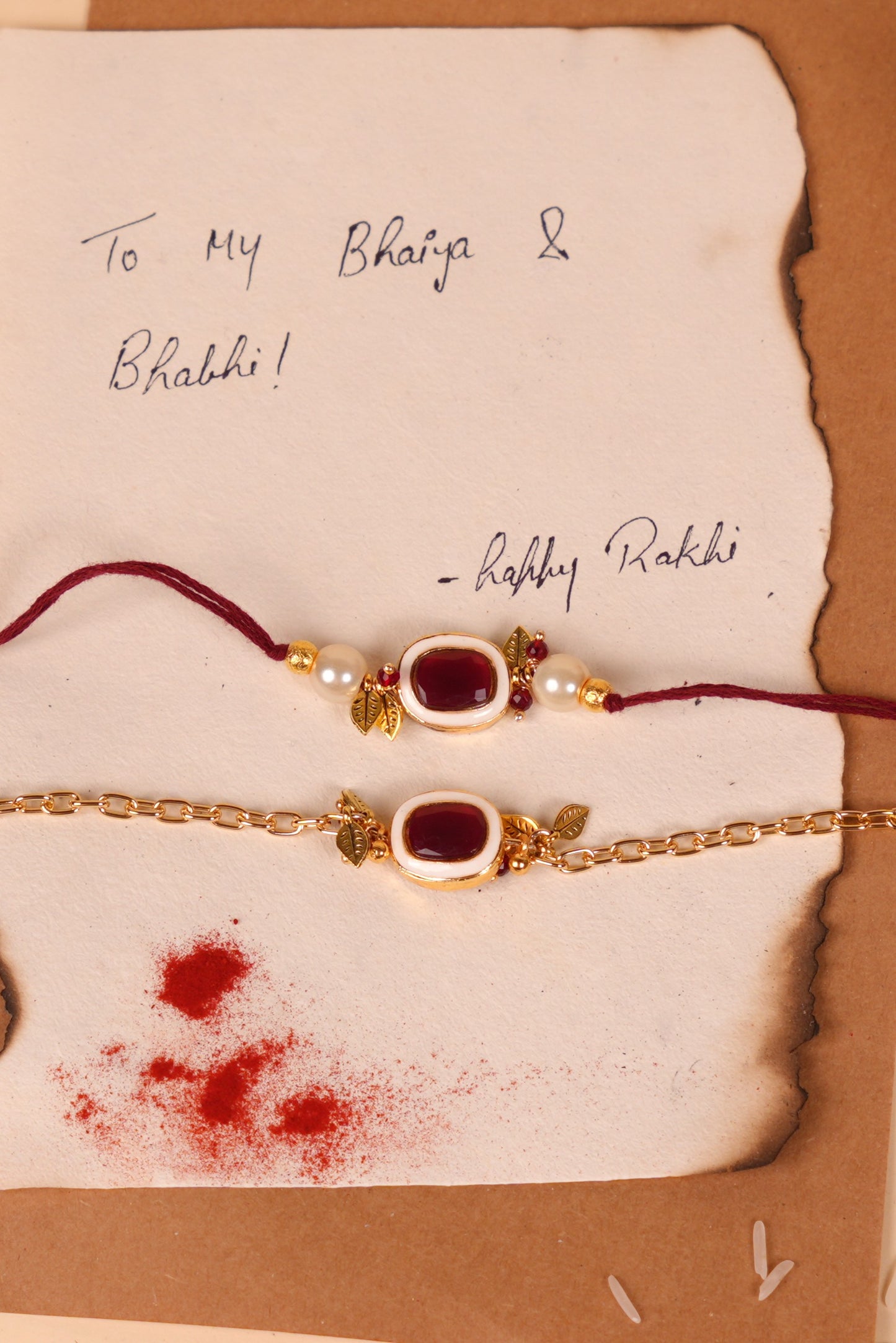 Ruby Aura Bhaiya Bhabhi Rakhi Set
