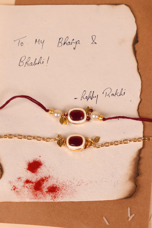 Ruby Aura Bhaiya Bhabhi Rakhi Set