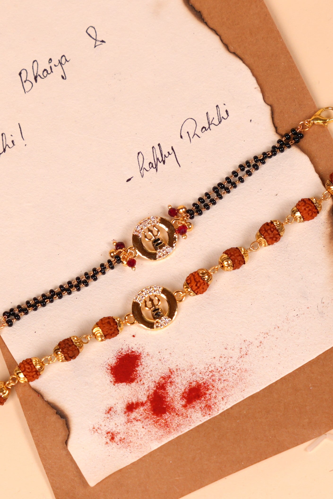 Trishul Damru Bhaiya Bhabhi Rakhi Set