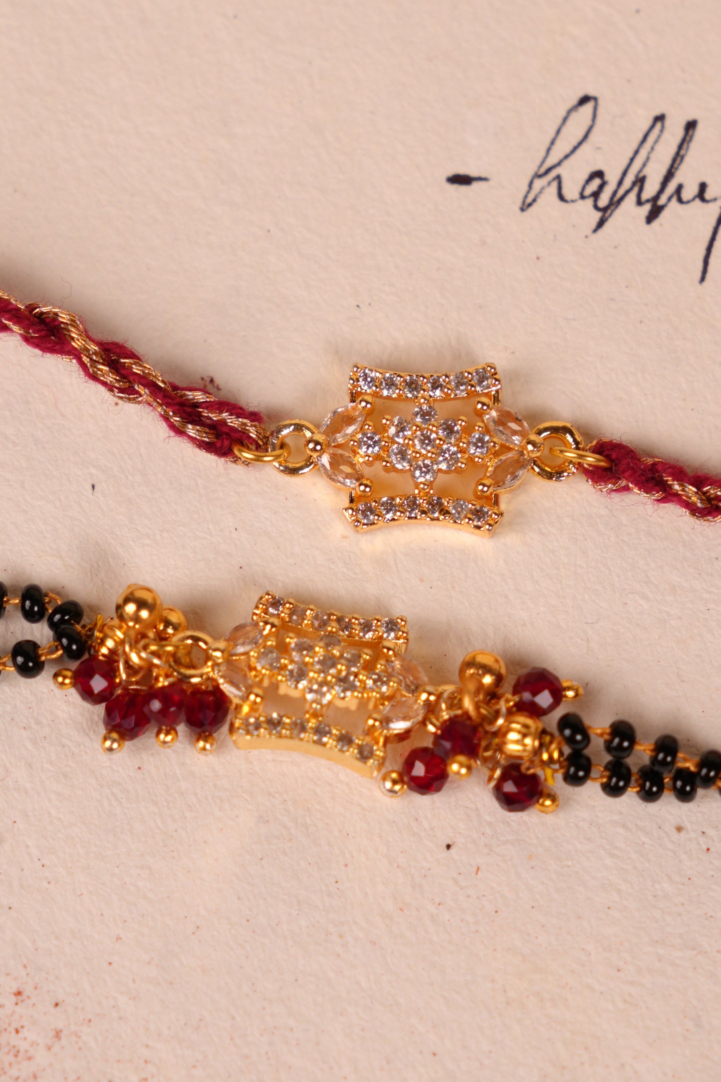 Crystal Crown Bhaiya Bhabhi Rakhi Set