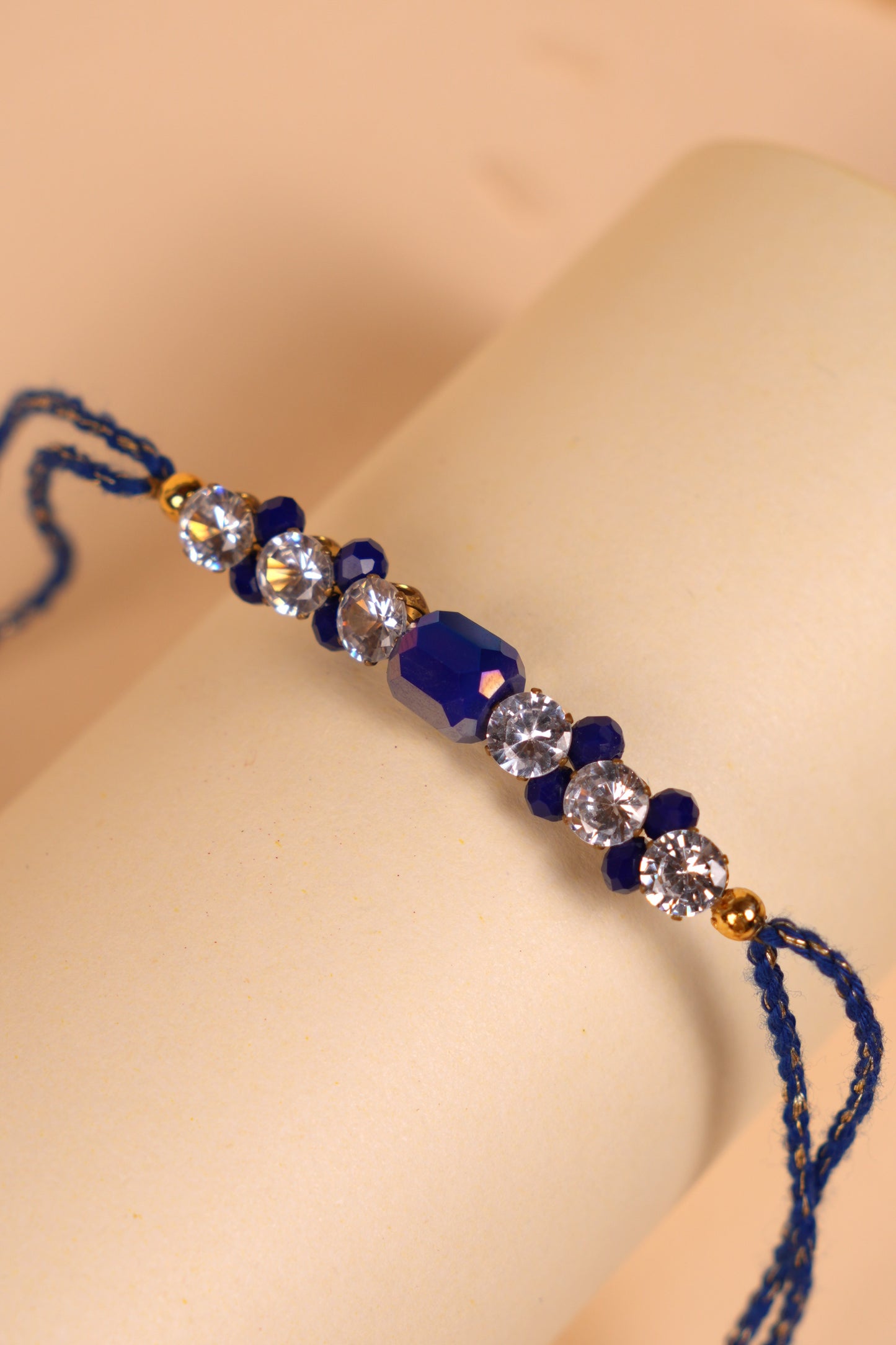Royal Blue Crystal Bhai Rakhi