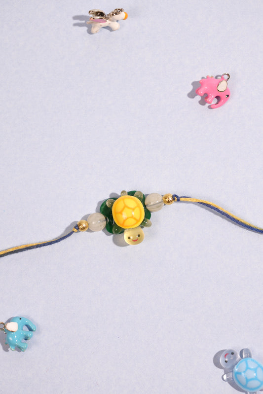 Yellow Glow In Dark Turtle Kids Rakhi