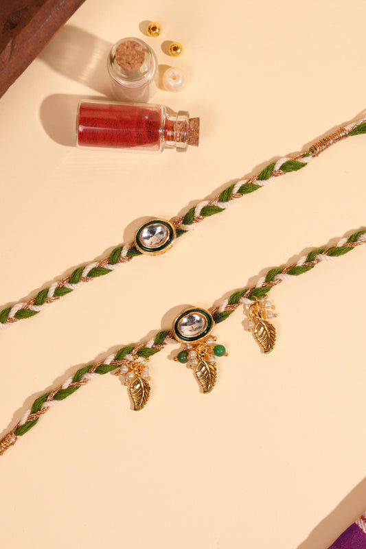 Emerald Pankh Bhaiya Bhabhi Rakhi Set