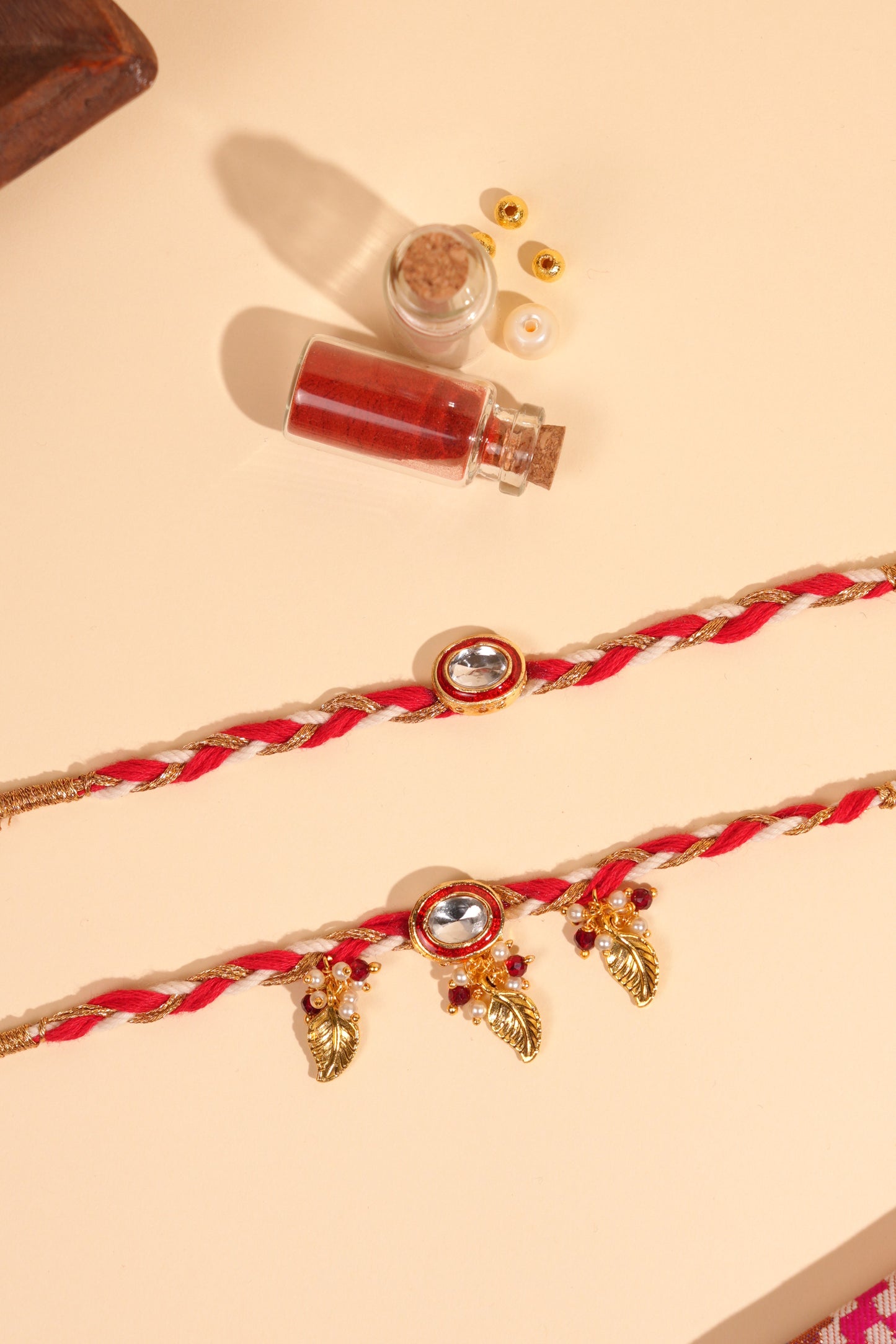 Royal Red Pankh Bhaiya Bhabhi Rakhi Set