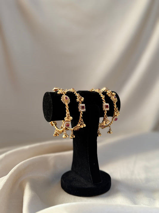 Elegant Gold Plated Bangles Set for women