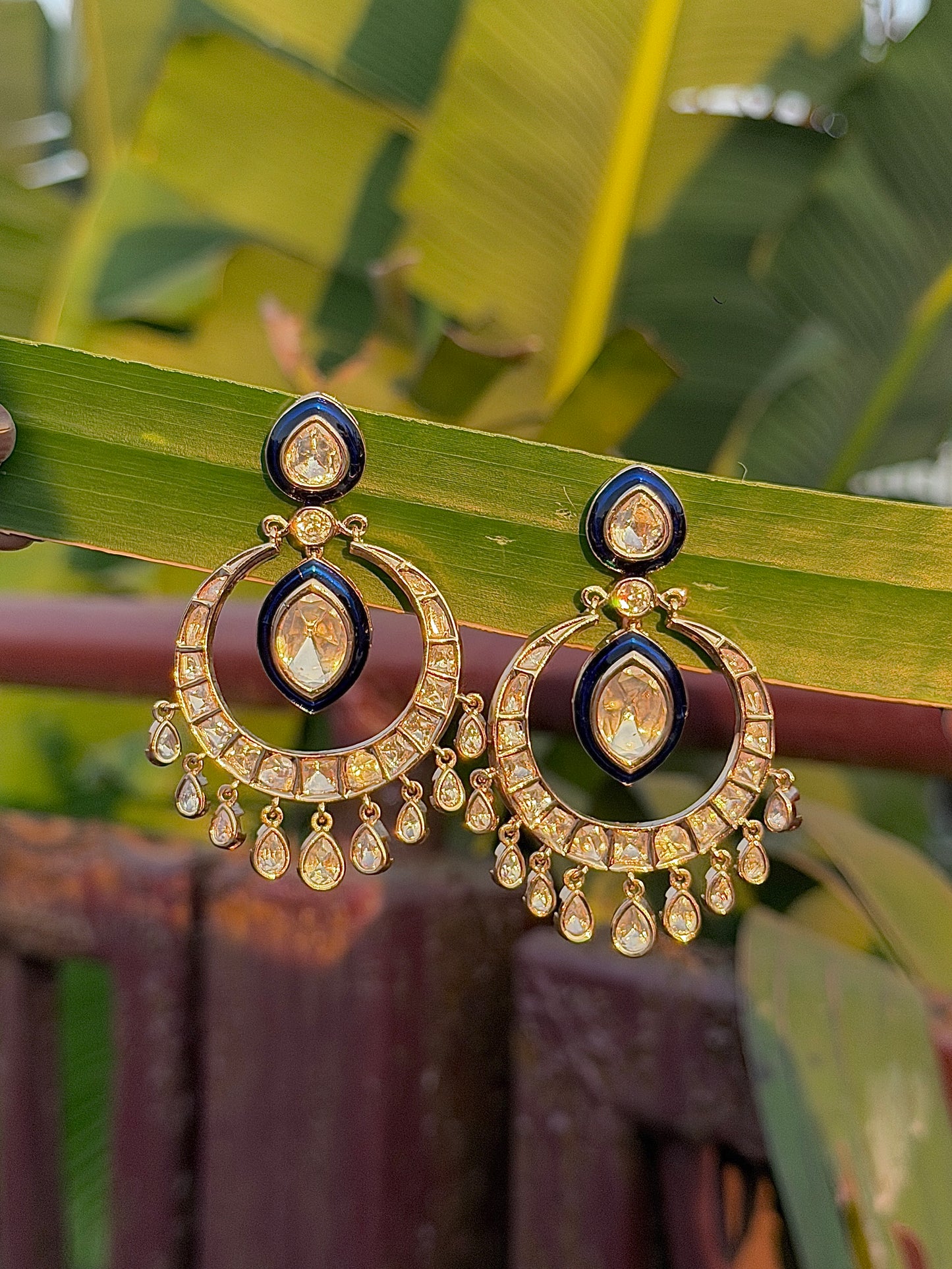 Polki Kundan Jhumka Style Earrings