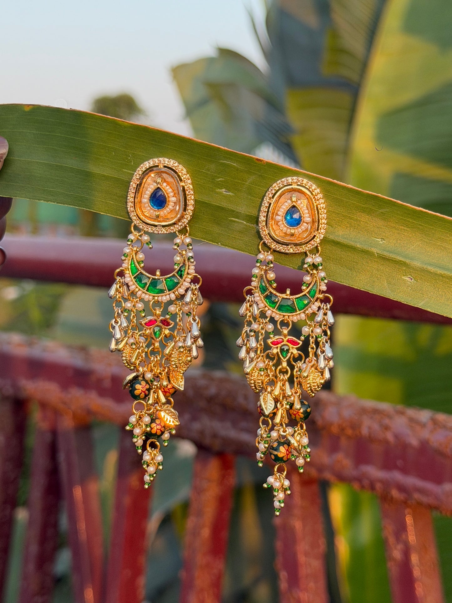 Handcrafted Statement Long Earrings