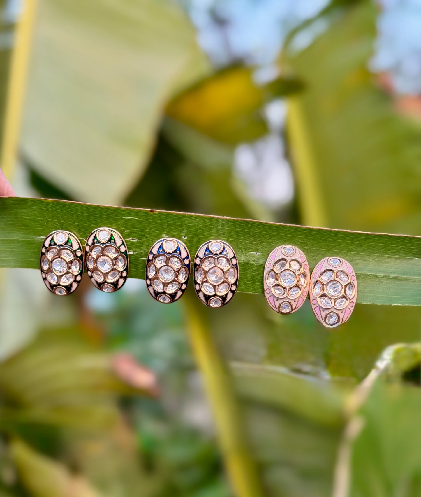 Oval Shaped Stud Earrings